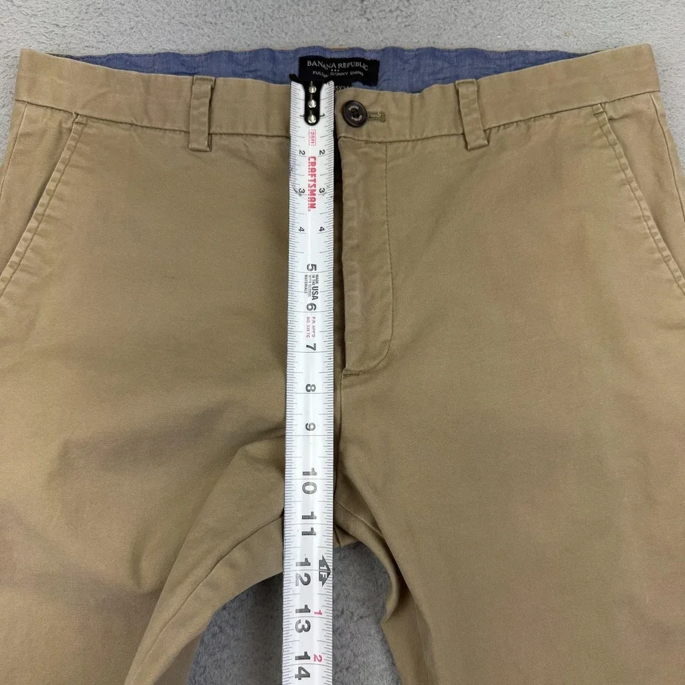 Banana Republic Pants Mens 35x32‎ Beige Fulton Skinny Chino Casual **34X31**
